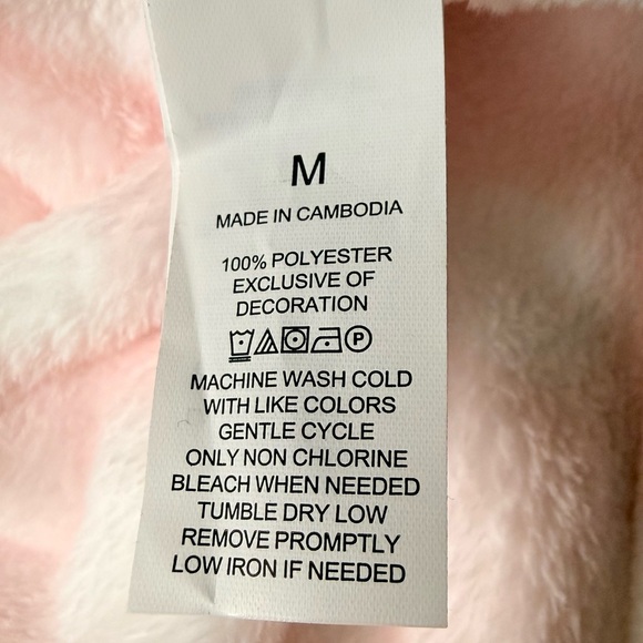 Kate Spade NWT Plush Polka Dot Robe Pink White Belted Lounge Wms Size Medium - Picture 6 of 8